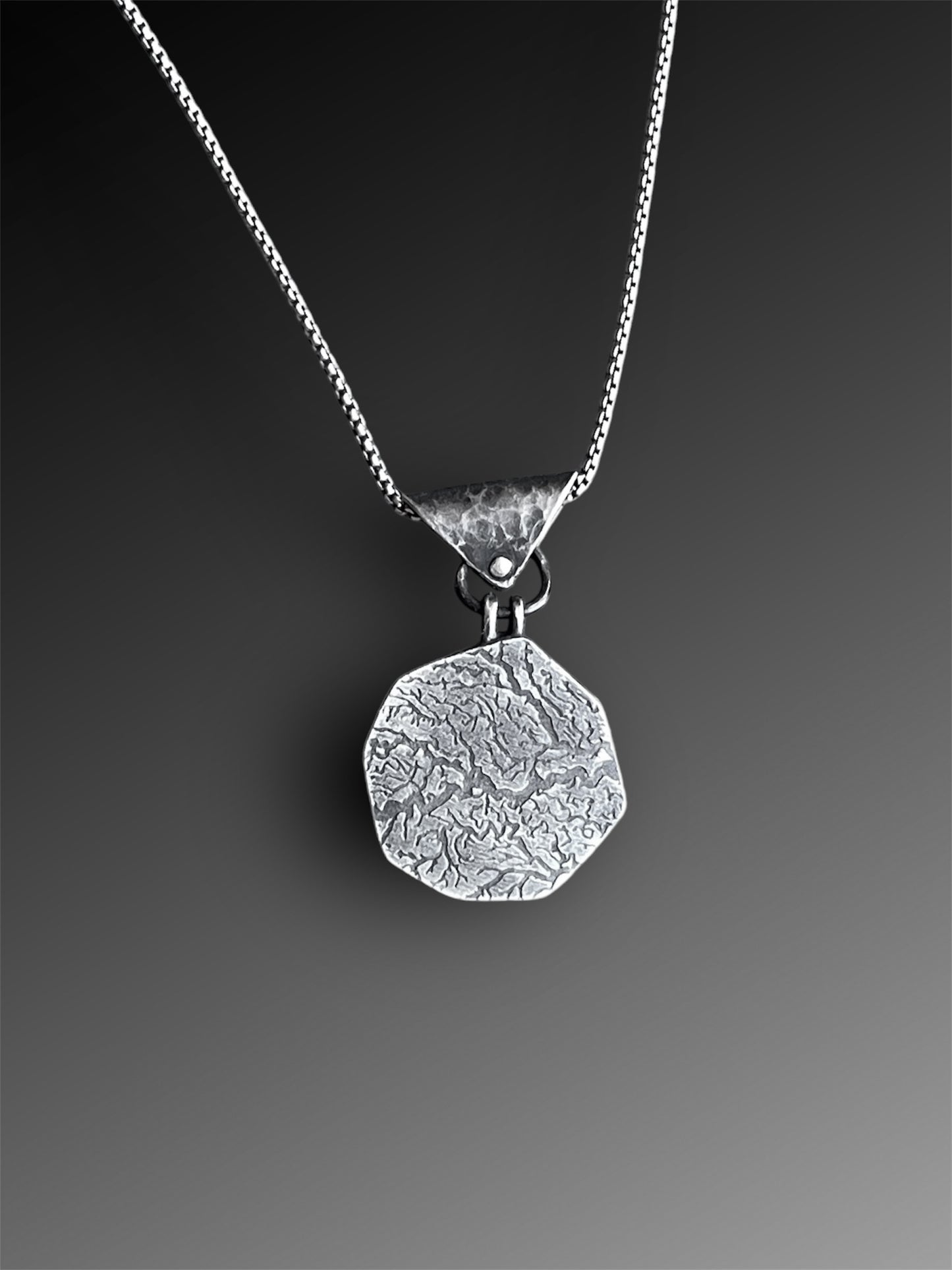 White Moonstone Hollow Form Pendant with Keum-Boo, Artisanal Silver Jewelry, Slow-Made Goods, Art Jewelry, Hand Fabricated Handmade Metalwork