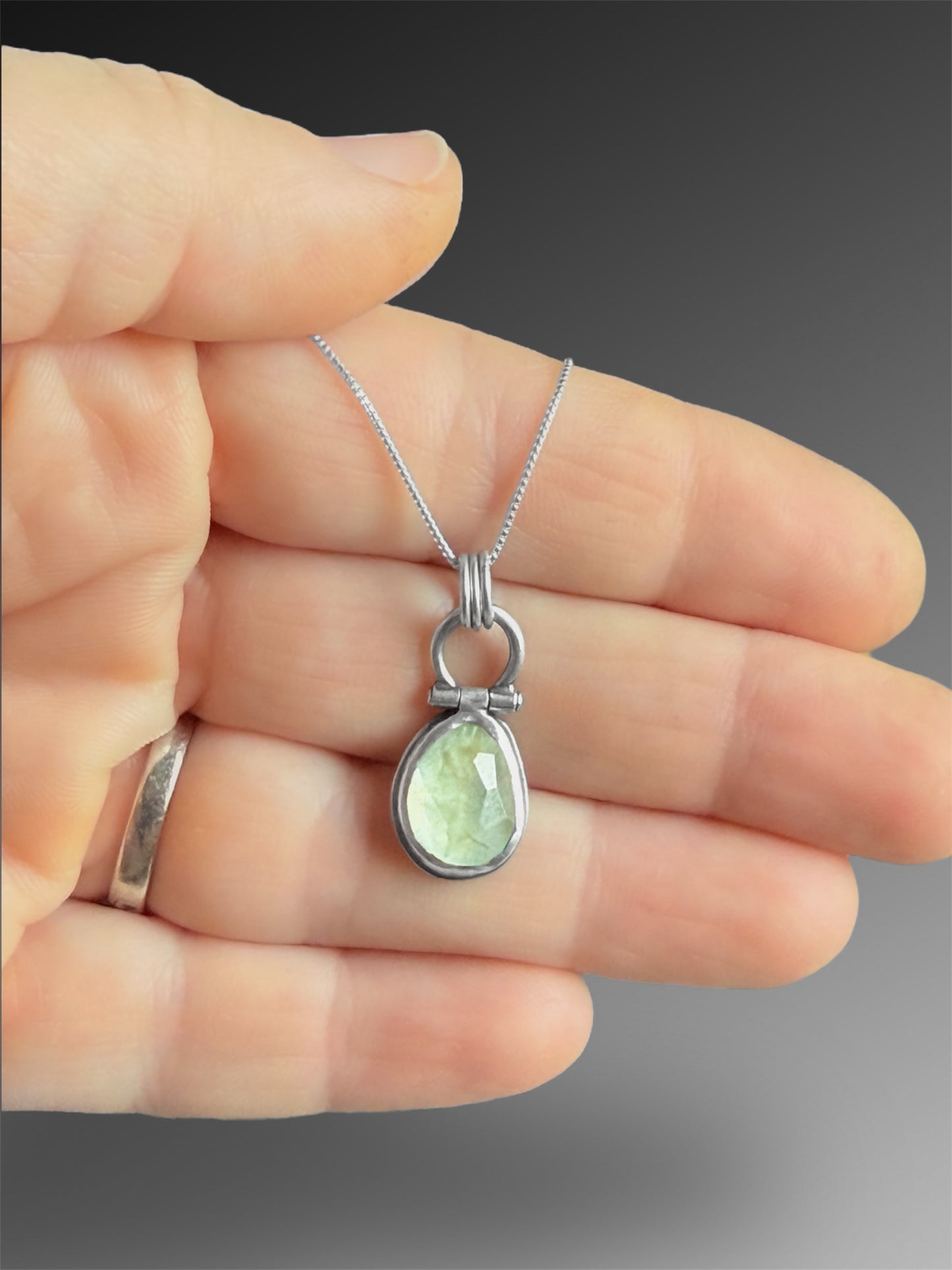 Prehnite Hinged Pendant