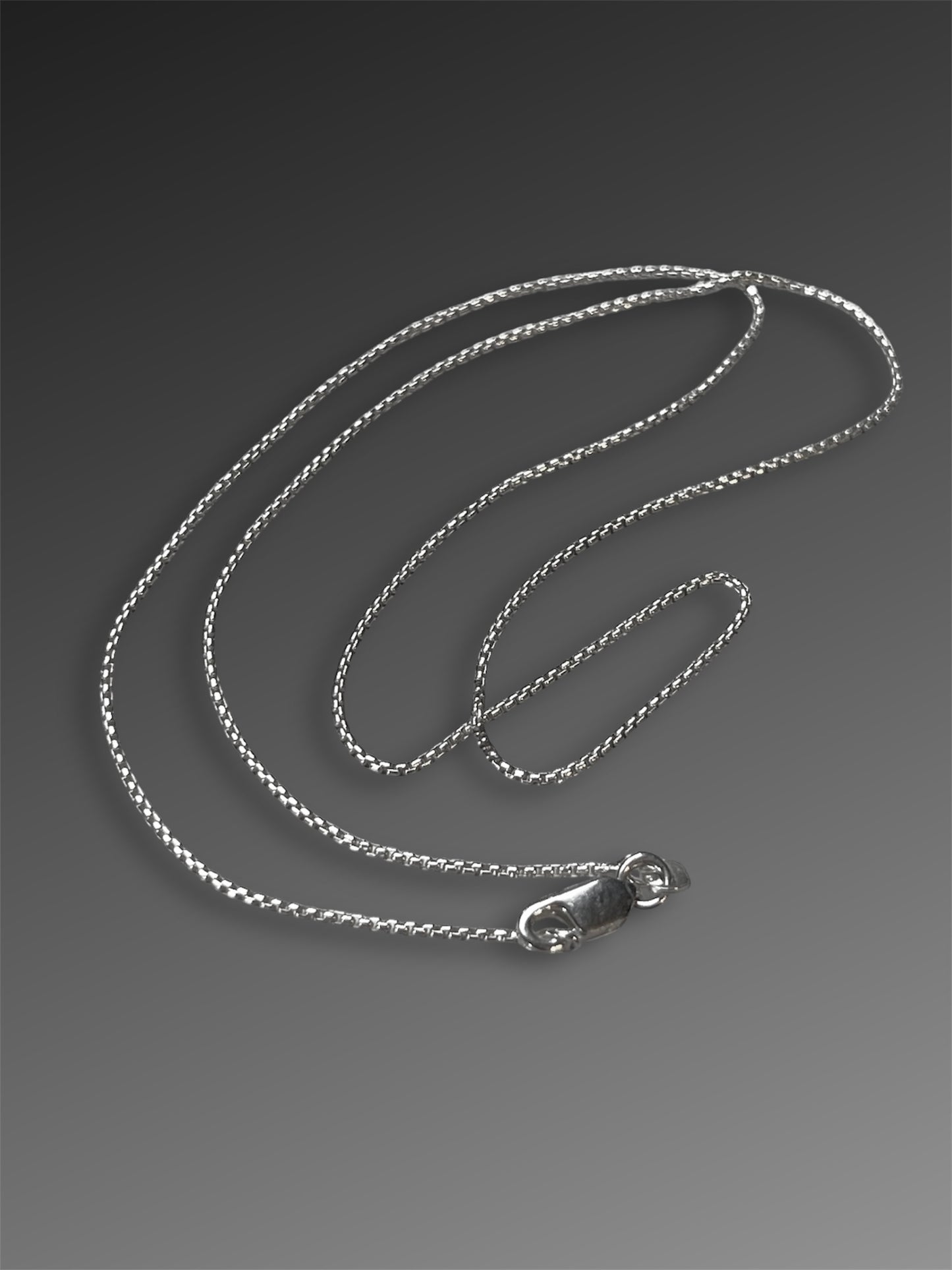 18” Sterling Silver Box Chain, 1.1mm diameter