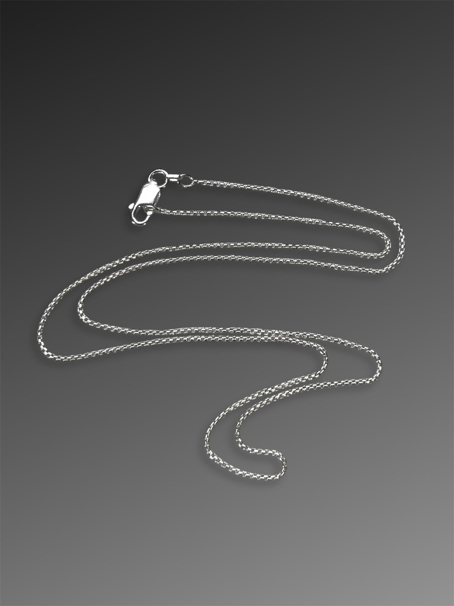 18” Sterling Silver Box Chain, 1.1mm diameter