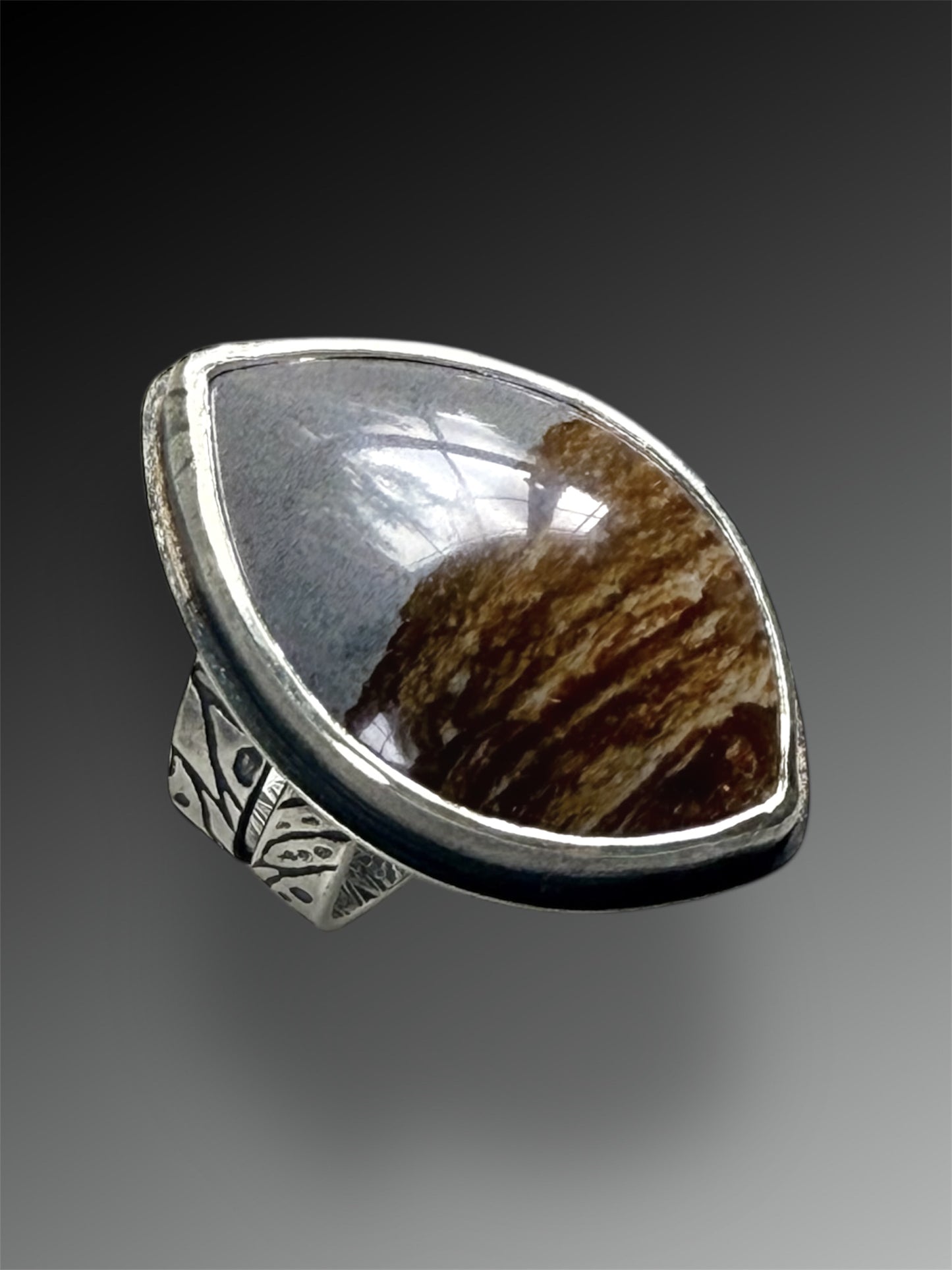 Disaster Peak Picture Jasper Ring, Size 9.25