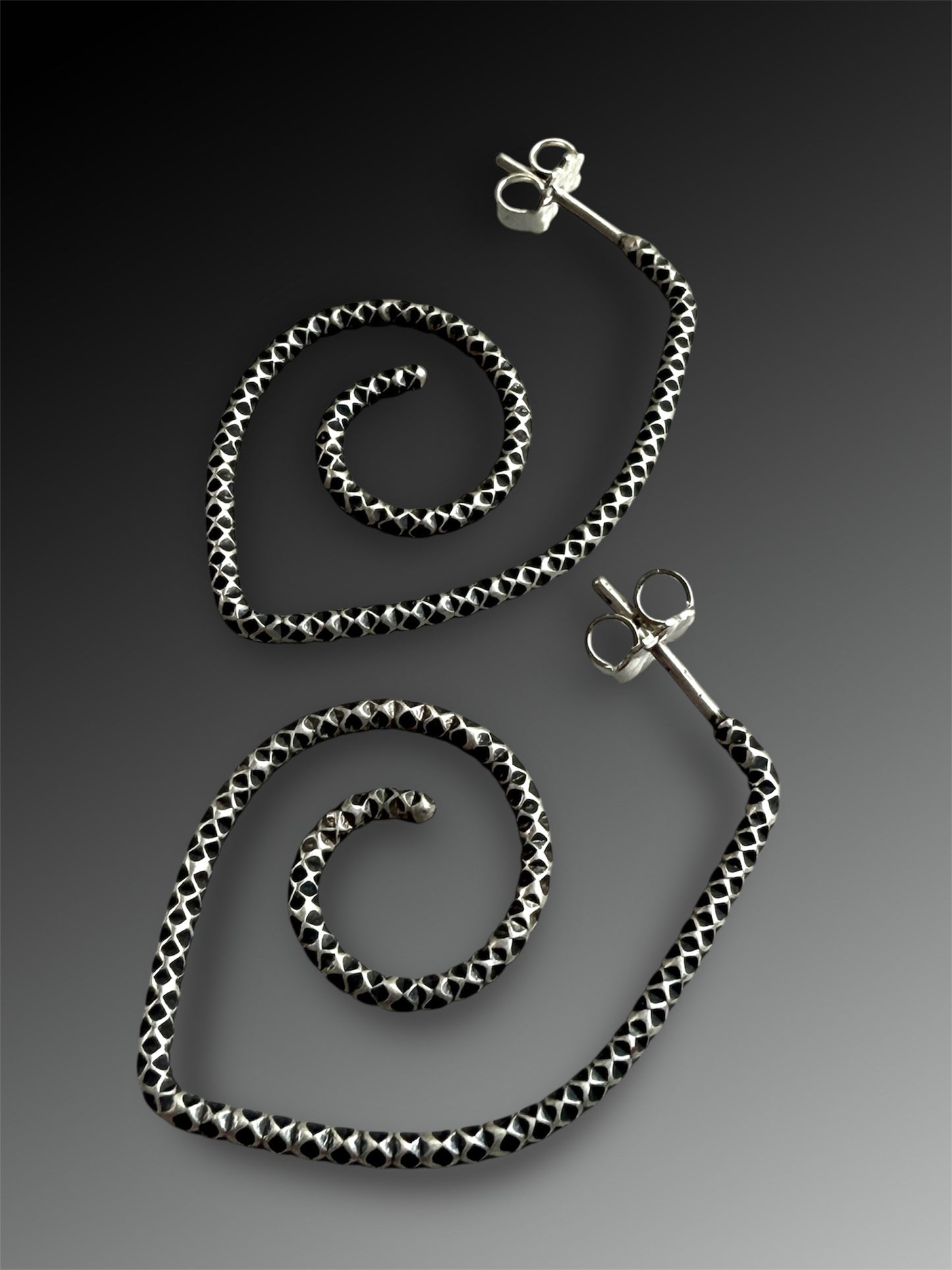 Pointed Spiral Sterling Silver Earrings