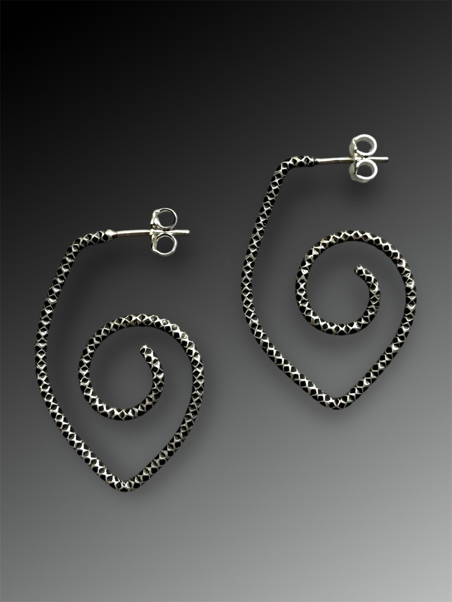 Pointed Spiral Sterling Silver Earrings
