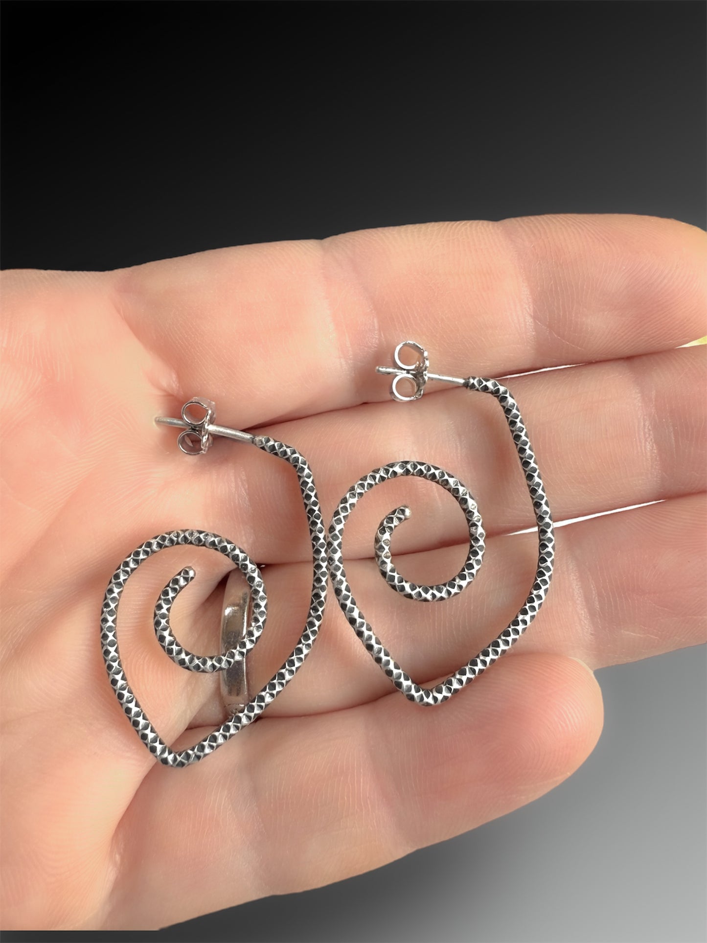 Pointed Spiral Sterling Silver Earrings