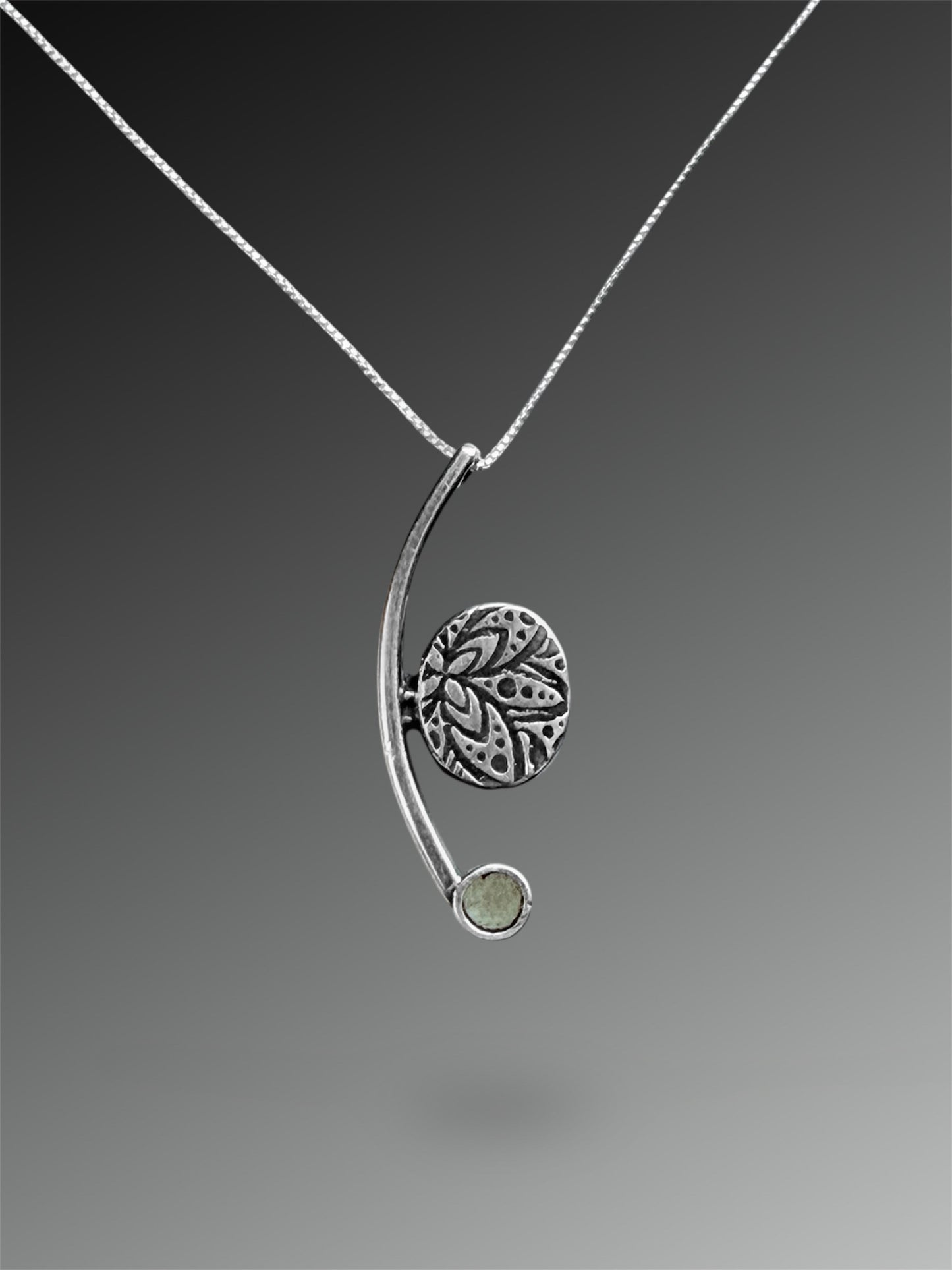 Crescent Curve Necklace with Sonoran Gold Turquoise and Citrine