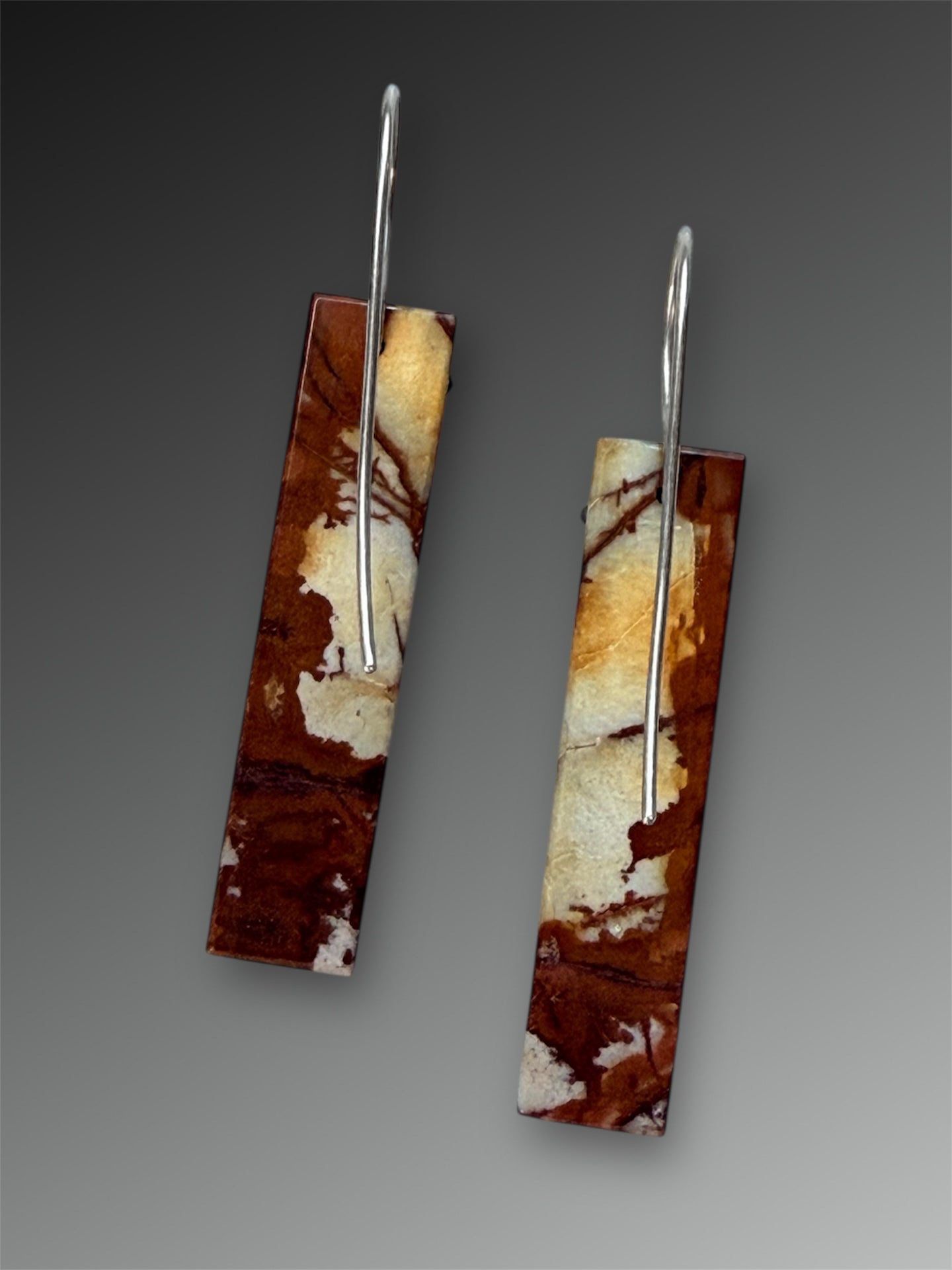 Red Creek Jasper Stone Slice Earrings