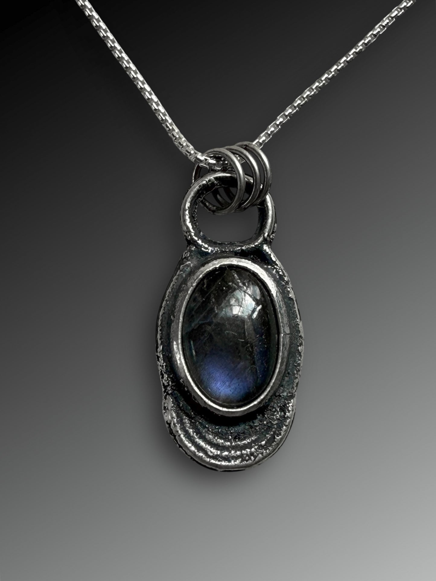 Purple Labradorite Fused Silver Necklace