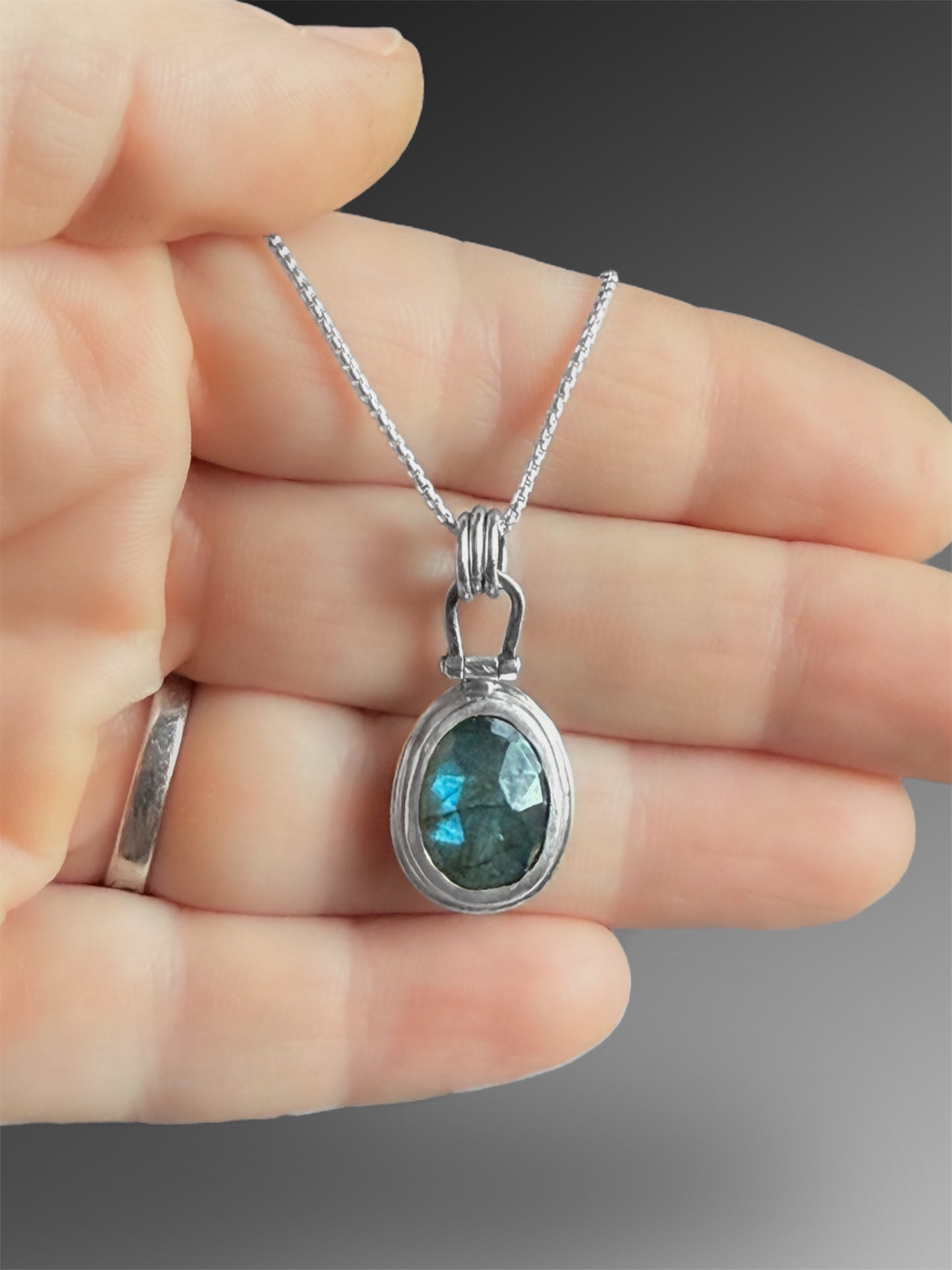 Labradorite Hinged Pendant