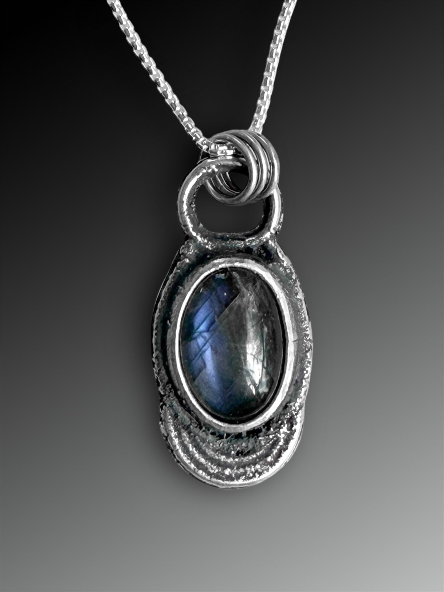 Purple Labradorite Fused Silver Necklace