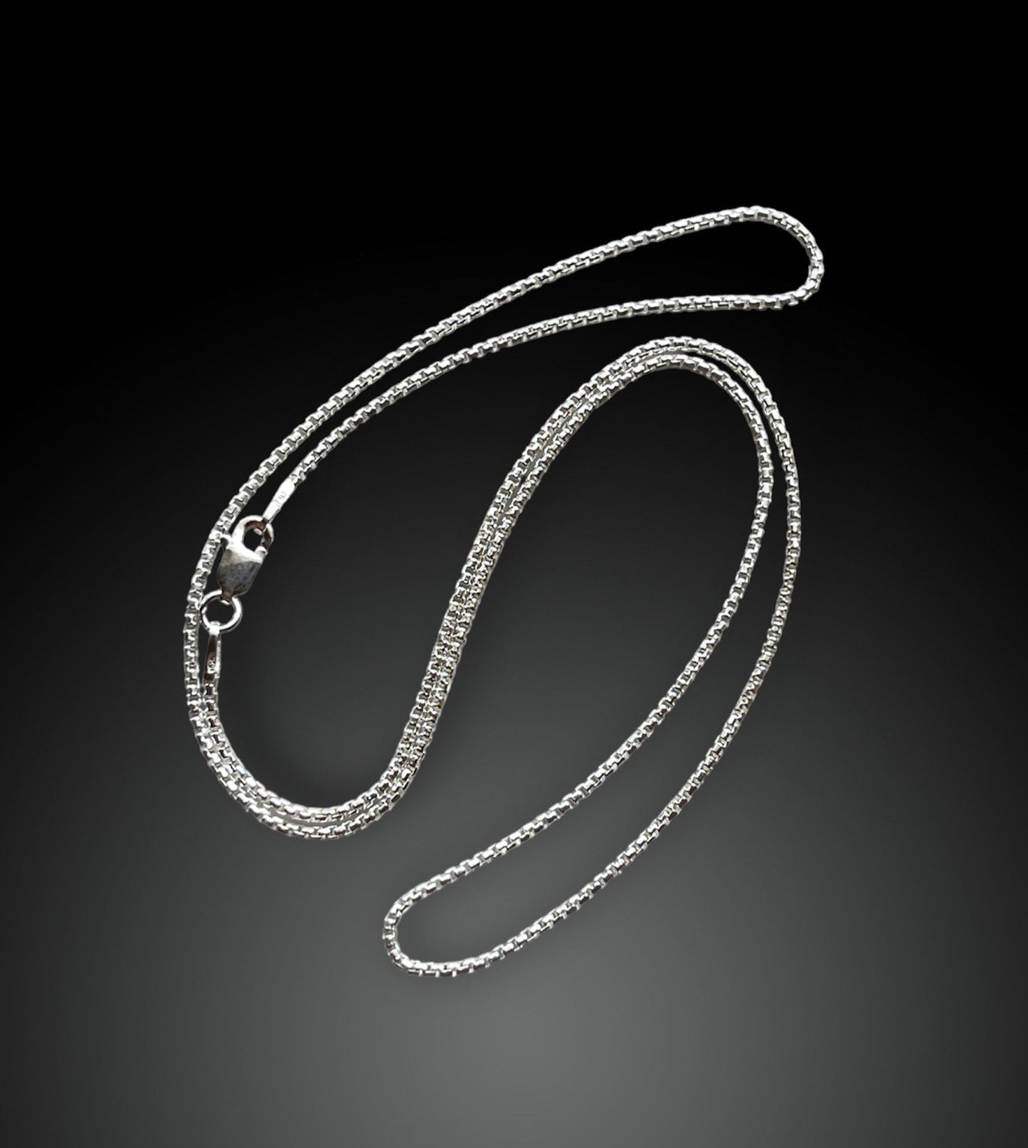 18” Sterling Silver Box Chain, 1.1mm diameter