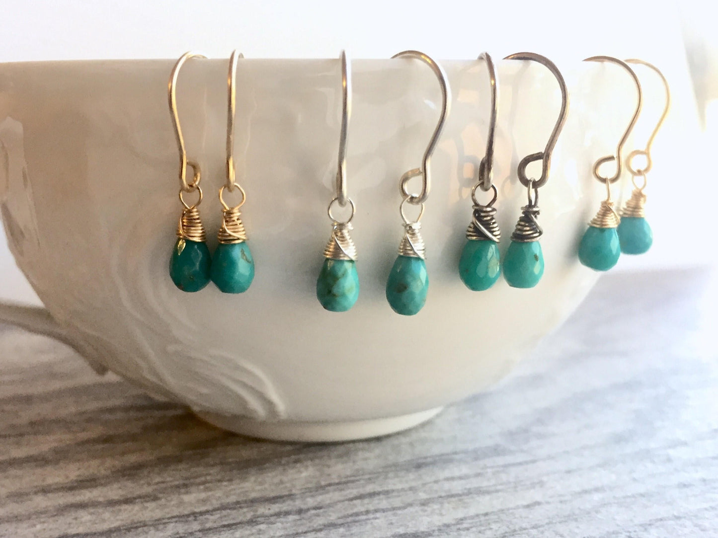 Natural Sleeping Beauty Turquoise Drop Earrings