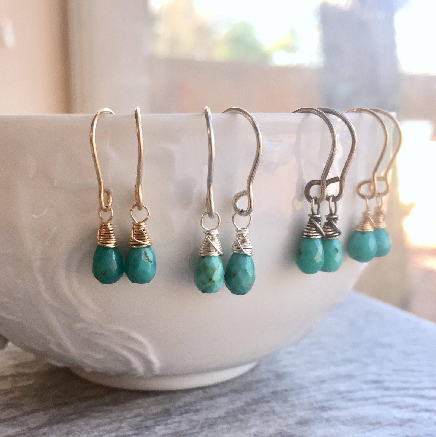 Natural Sleeping Beauty Turquoise Drop Earrings