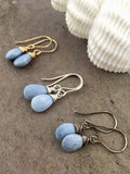 Blue Peruvian Opal Drop Earrings