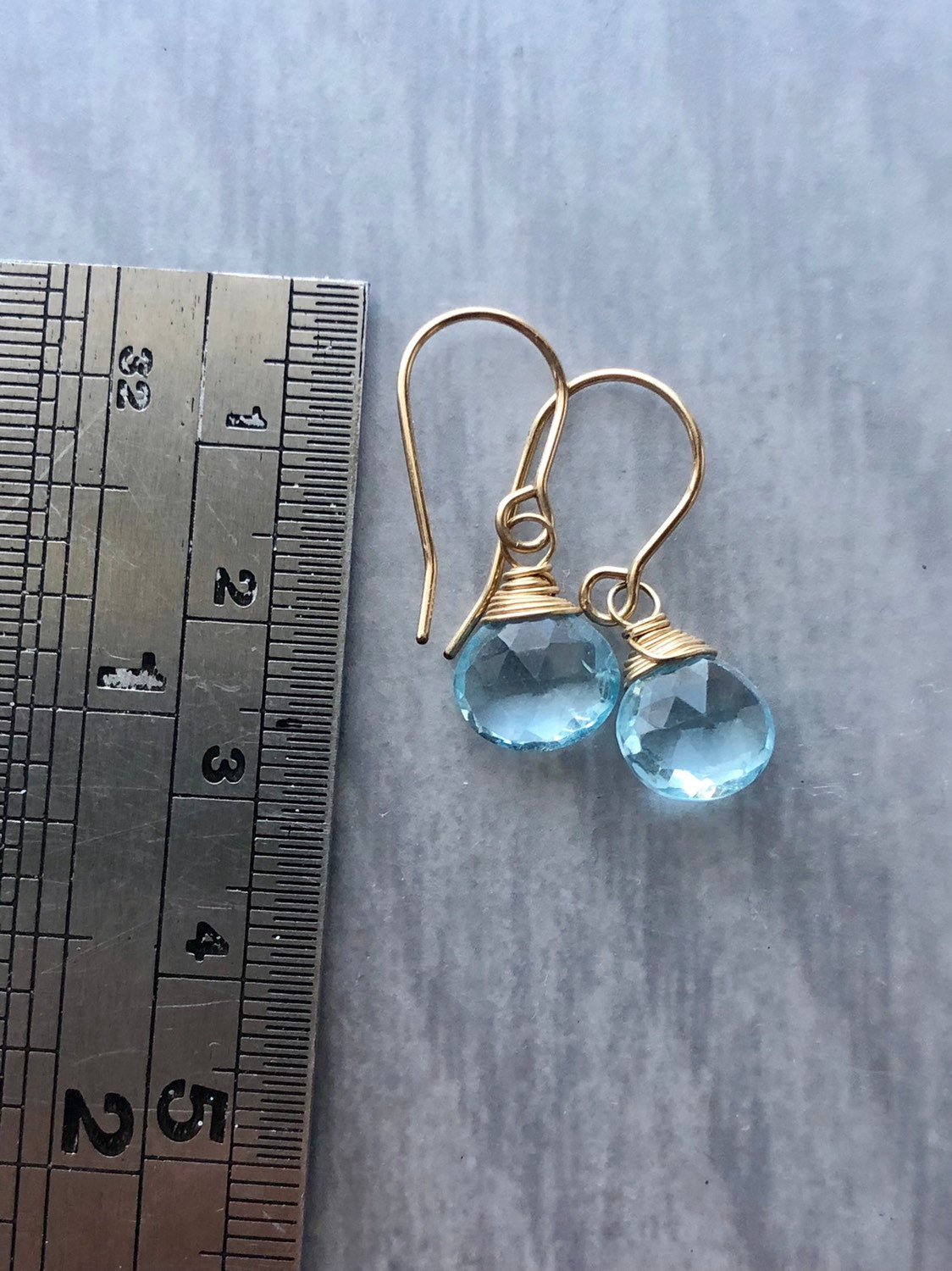 Swiss Blue Topaz Drop Earrings