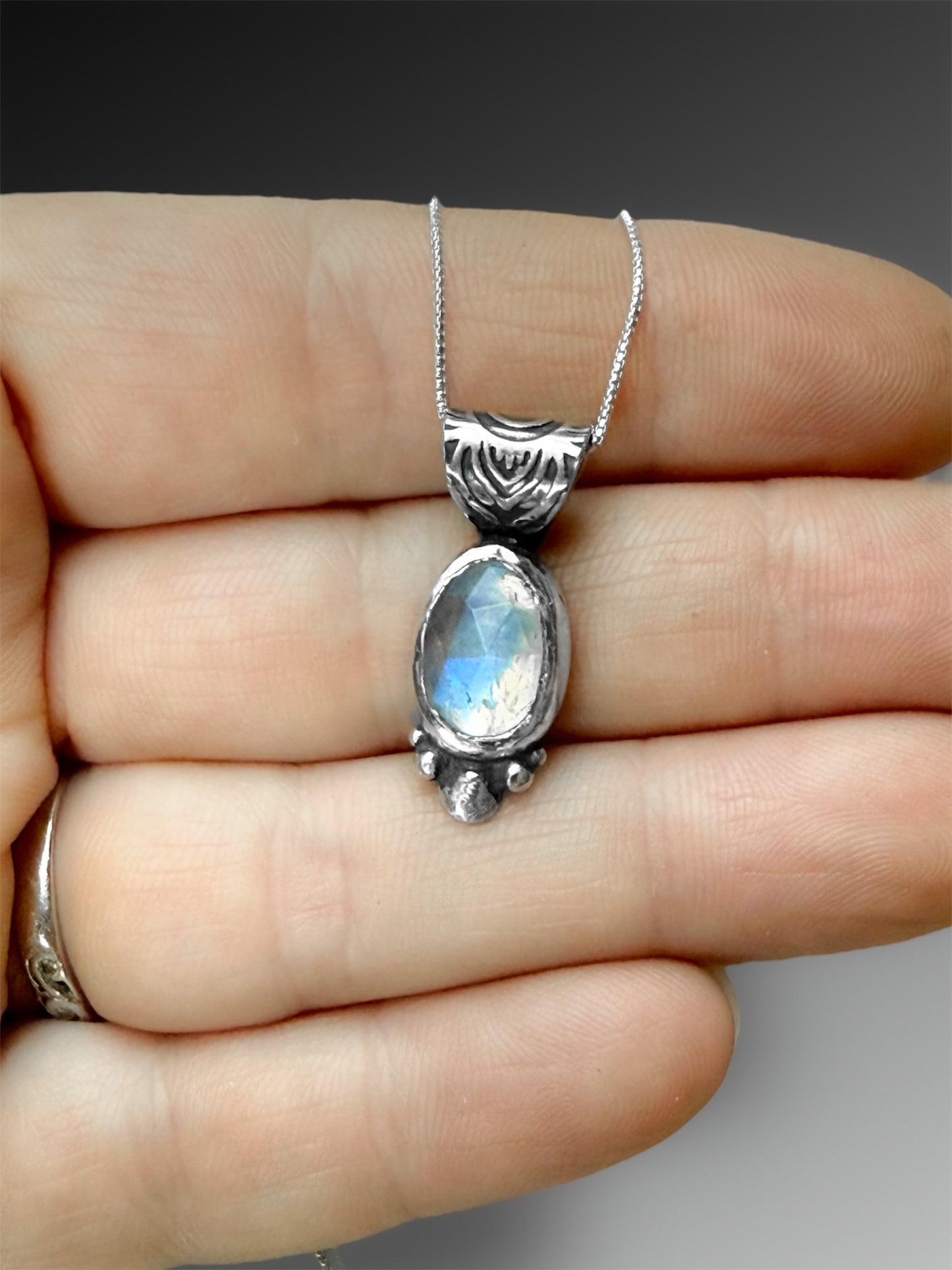 Rose Cut Moonstone Necklace