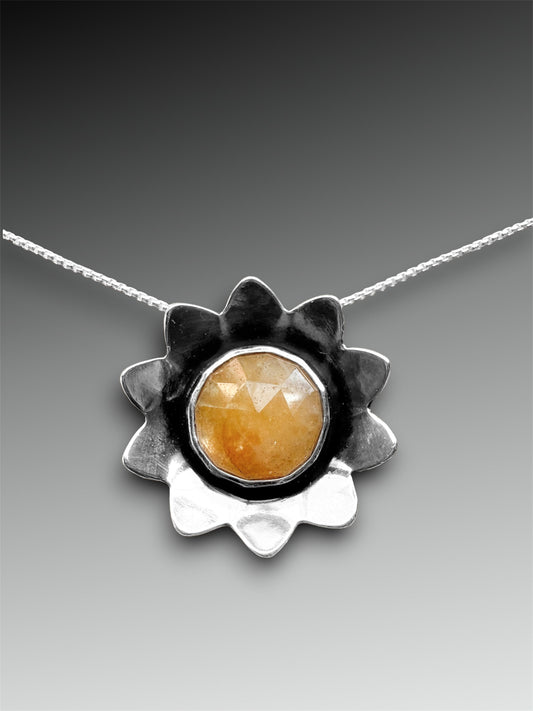 Reserved for Debbie J.: Yellow Calcite Sun Necklace