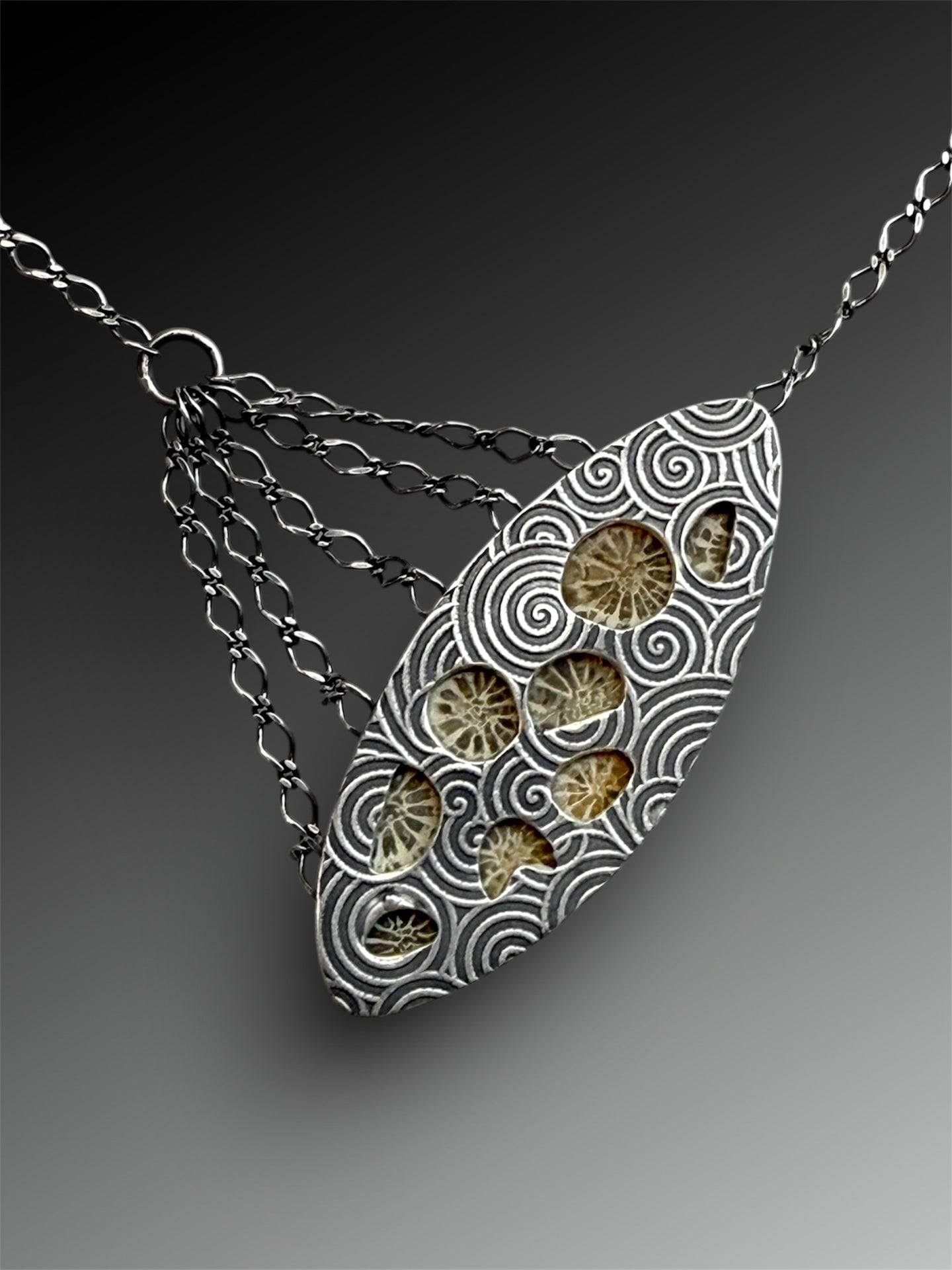 Amethyst 5-chain Asymmetrical Necklace