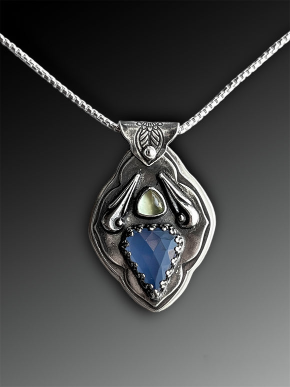 Chalcedony and Prehnite Layered Photo Locket