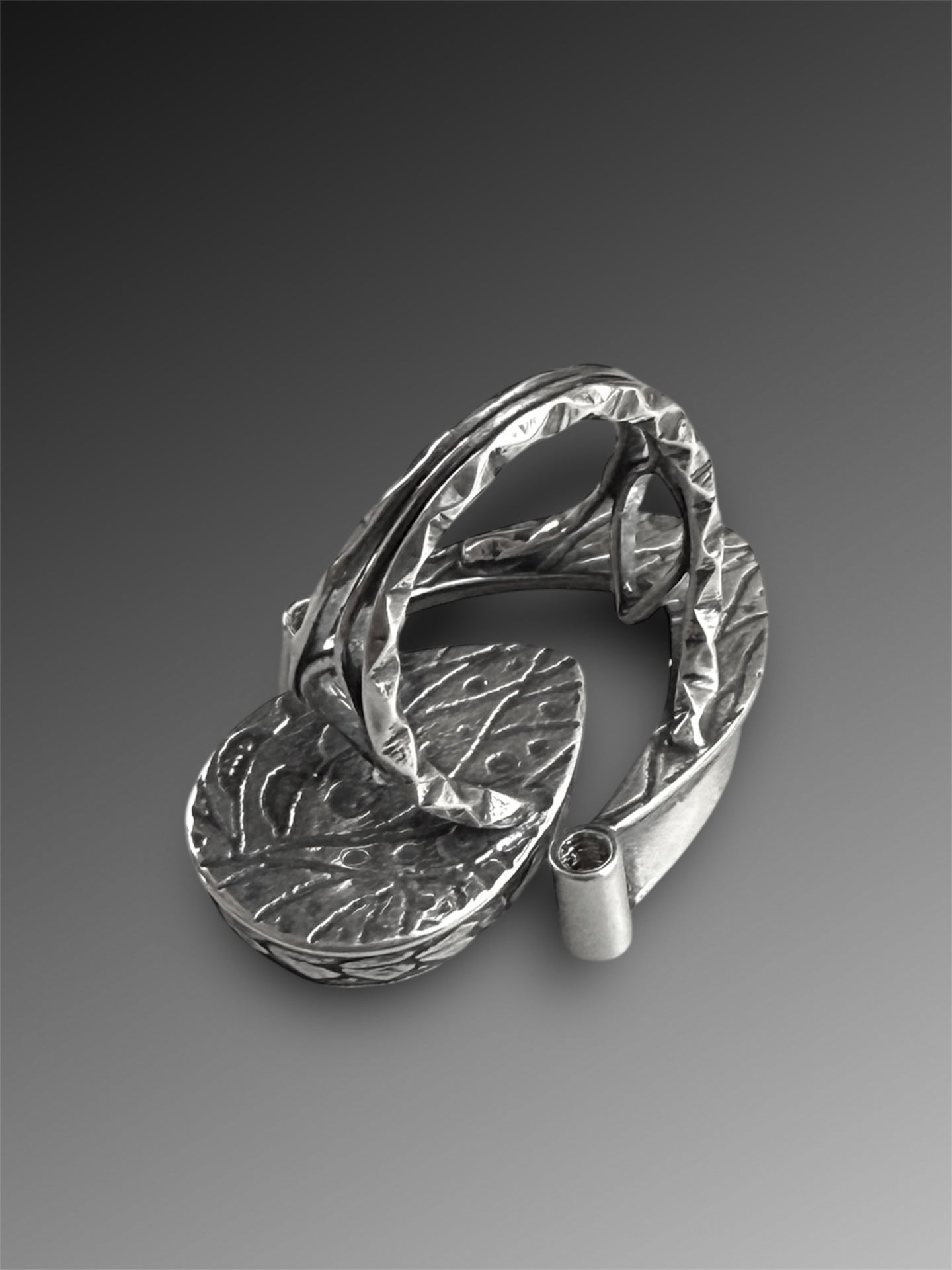 Gap Ring with Imperial Jasper and Tourmaline, Size 7.75-10