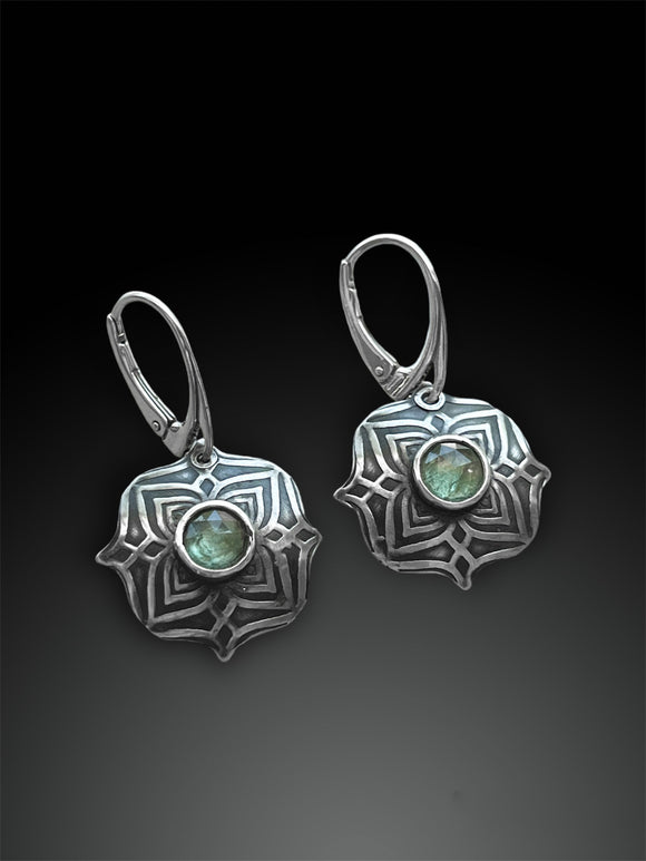 Green Kyanite Domed Earrings