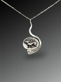 Strawberry Quartz Necklace with Deer on the Reverse