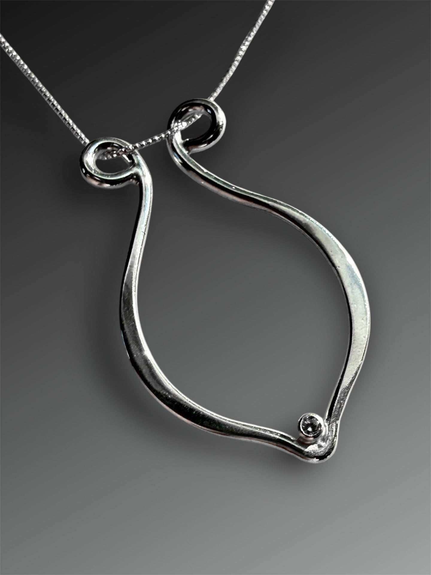 Lyre Ring Holder Necklace with Lab-Grown Diamond