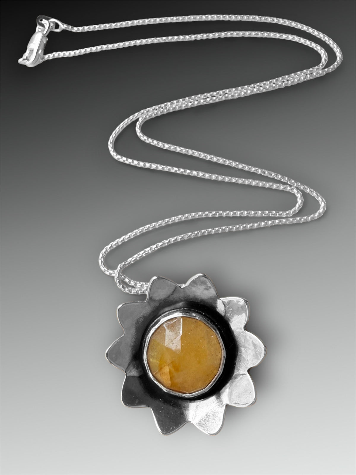 Reserved for Debbie J.: Yellow Calcite Sun Necklace