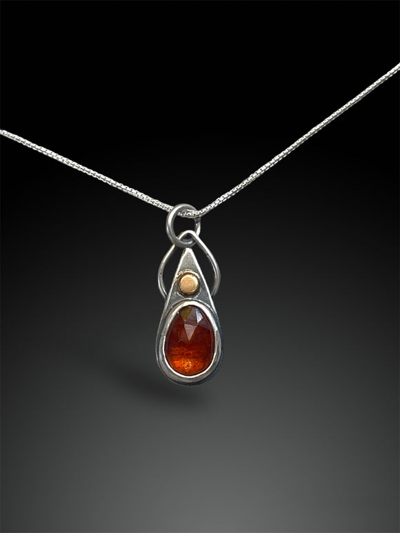 Orange Kyanite Petite Drop Necklace