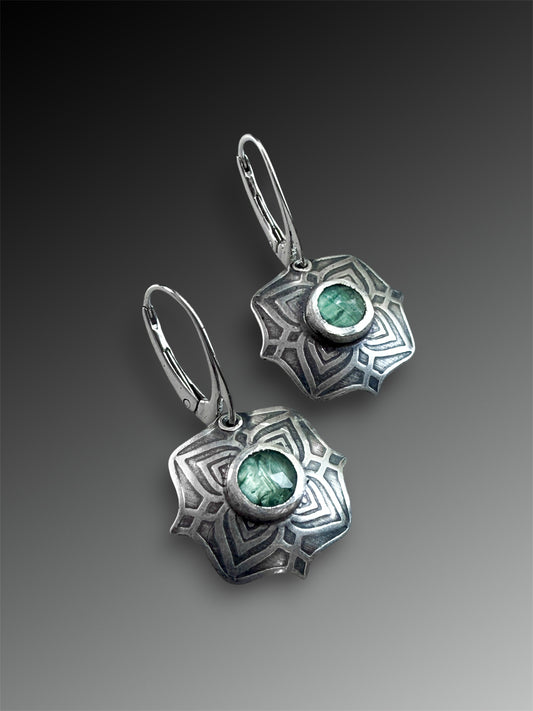 Green Kyanite Domed Earrings