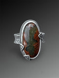 Chrome Chalcedony Ring with Flared Band, size 7.5