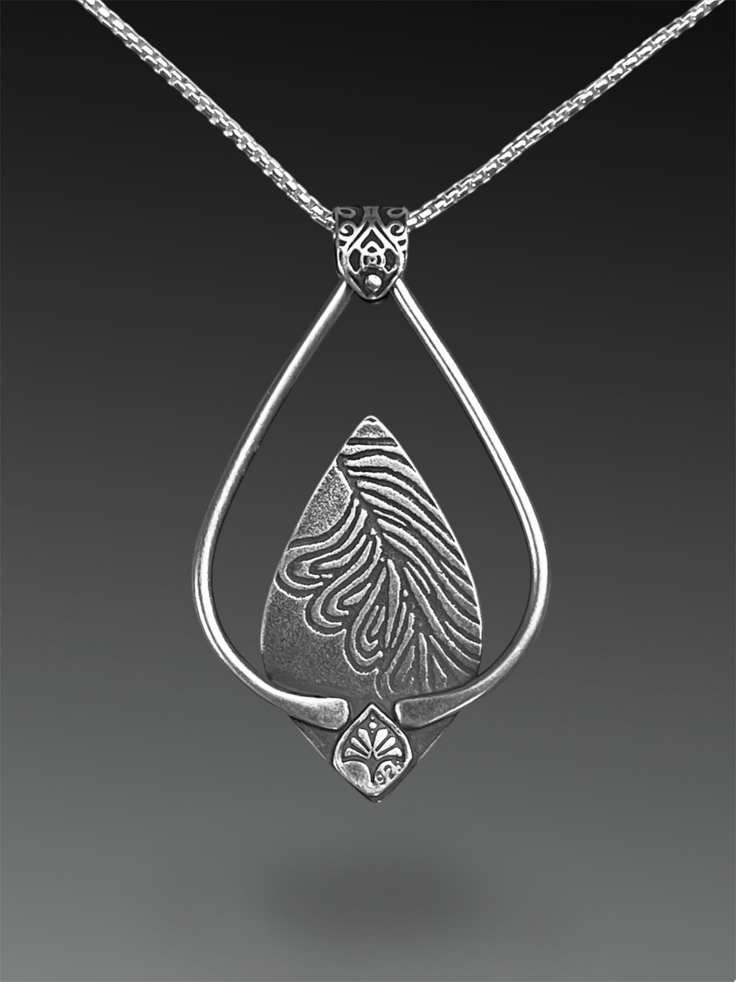Gary Green Jasper (Larsonite) Lotus Petal Necklace, Artisanal Silver Jewelry, Slow-Made Goods, Art Jewelry, Hand Fabricated Handmade Metalwork