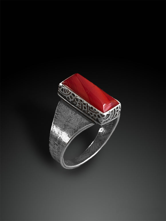 Red Rosarita Rectangle Ring, Size 10.5