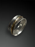 Art Deco Spinner Ring with Sterling Silver and 14k Gold: Made To Order