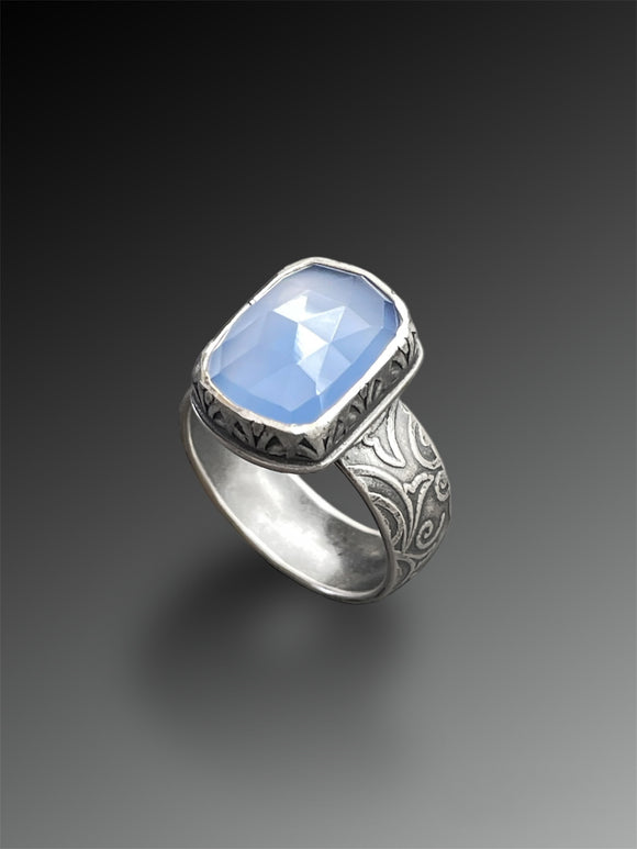 Blue Chalcedony Ring, size 8.5