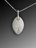 Peanut Obsidian Necklace with Art Nouveau Pattern on the Reverse