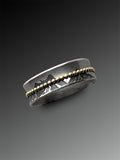 Reserved for Keri: Mountain Spinner Ring with Sterling Silver and 14k Gold