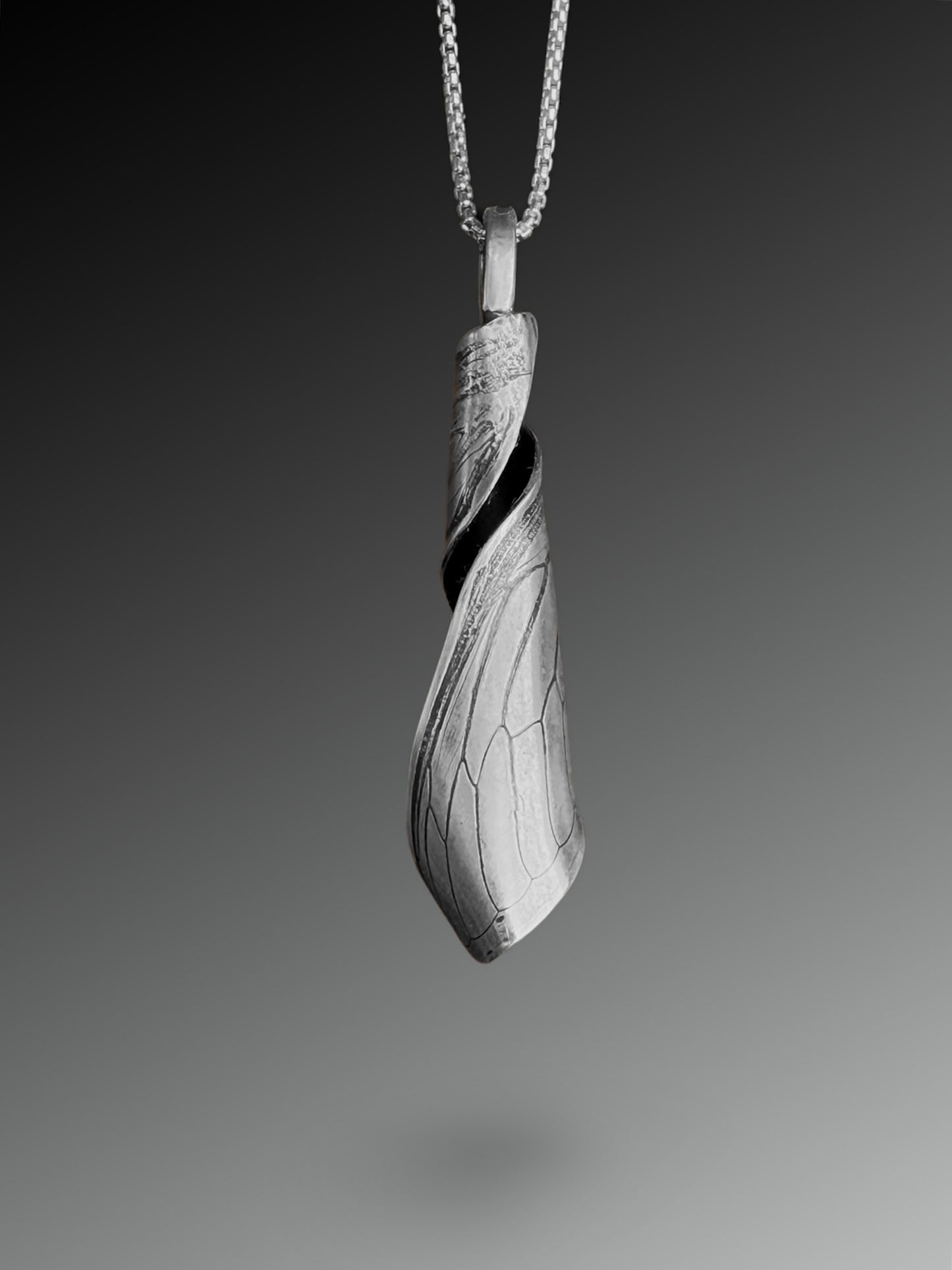 Cicada Wing Necklace with Aquamarine