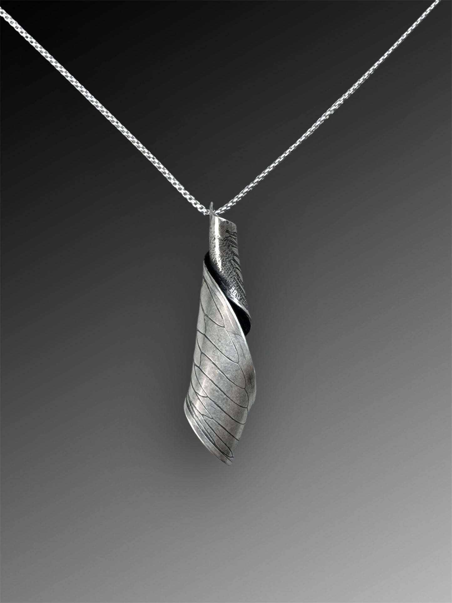 Cicada Wing Necklace with Amethyst
