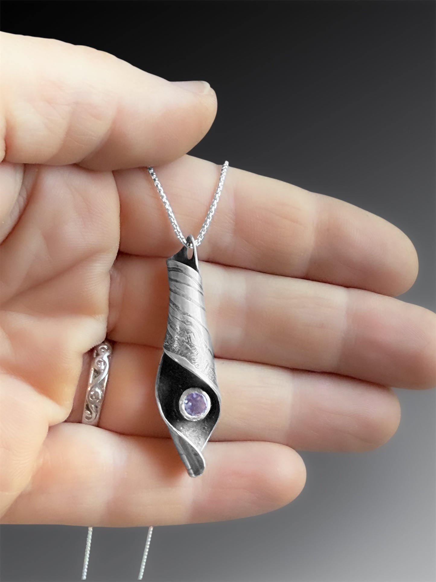 Cicada Wing Necklace with Amethyst