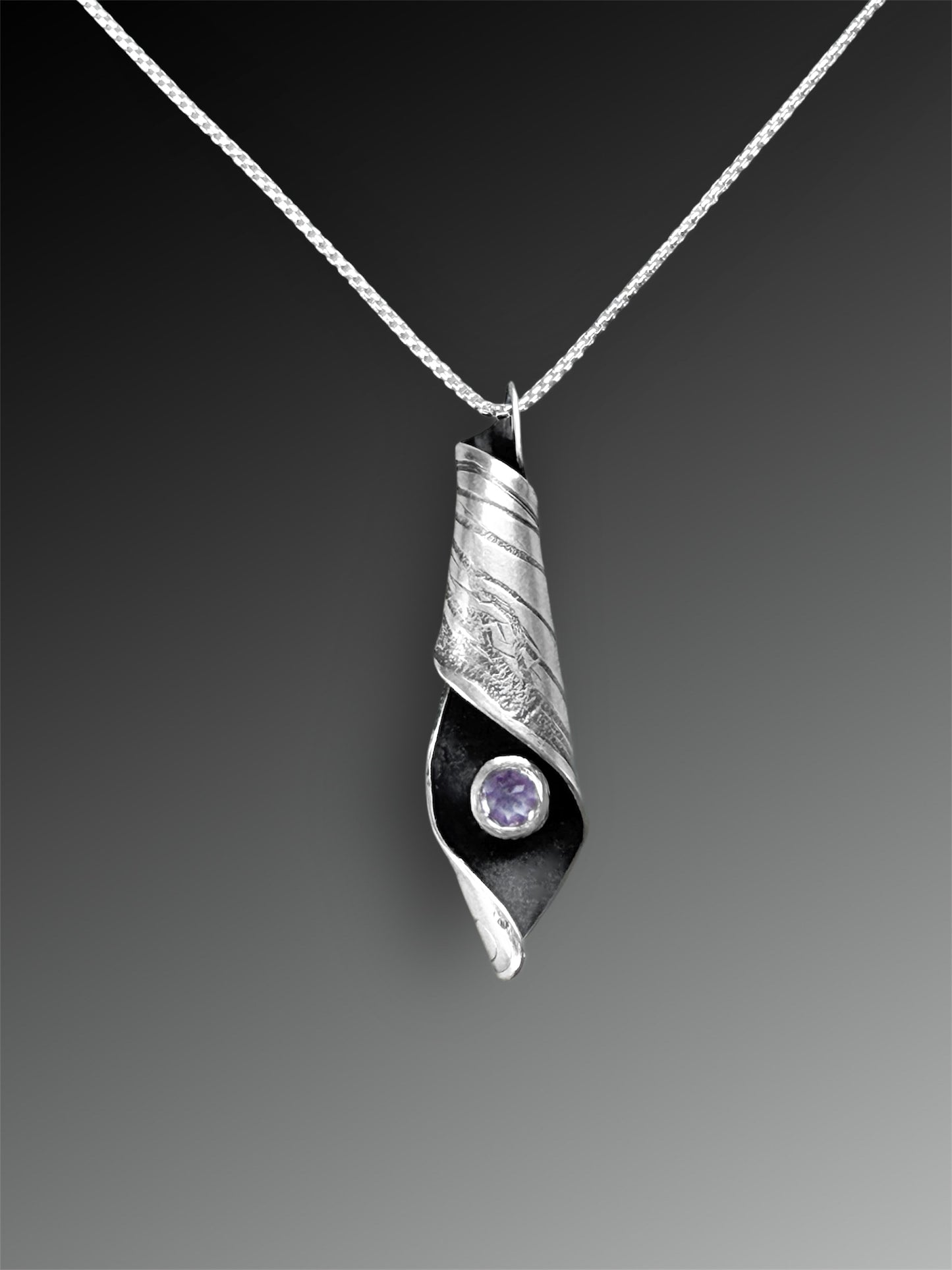 Cicada Wing Necklace with Amethyst