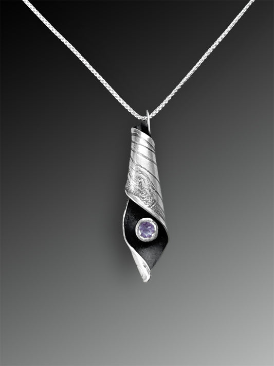 Cicada Wing Necklace with Amethyst