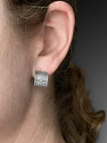 1/2” Sterling Silver Hoops with Wrought Iron Pattern