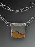 Sand Dune Polychrome Jasper Necklace with Handmade Chain and Original Clasp