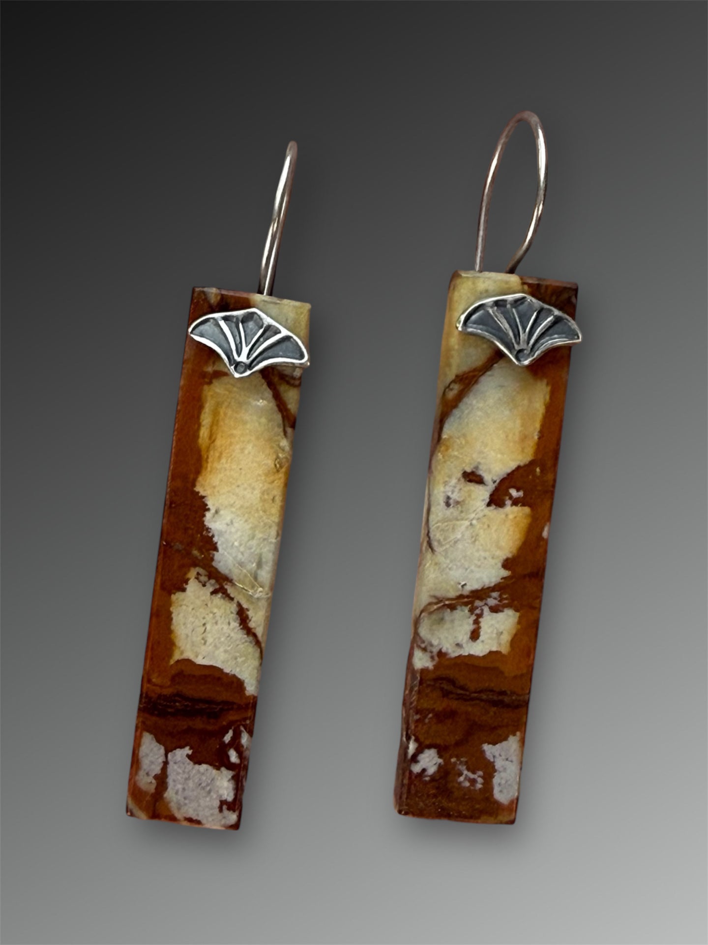 Red Creek Jasper Stone Slice Earrings