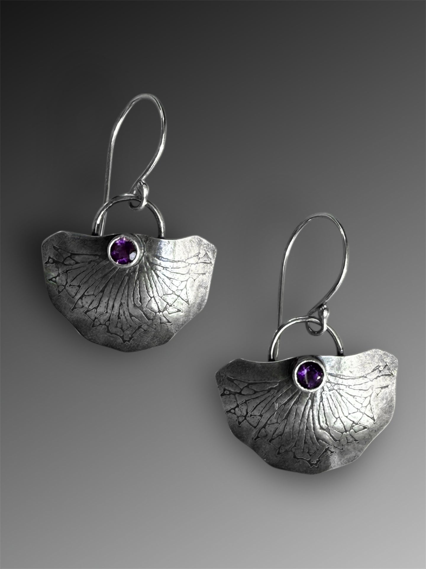 Cornflower Earrings with Amethyst