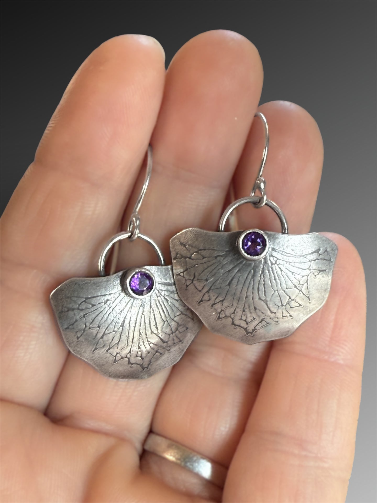 Cornflower Earrings with Amethyst