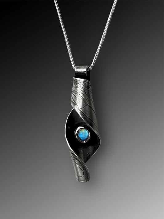 Reserved for Corey M.: Cicada Wing Necklace with Labradorite