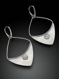 Amethyst Art Deco Fan Hoop Earrings with Leverbacks