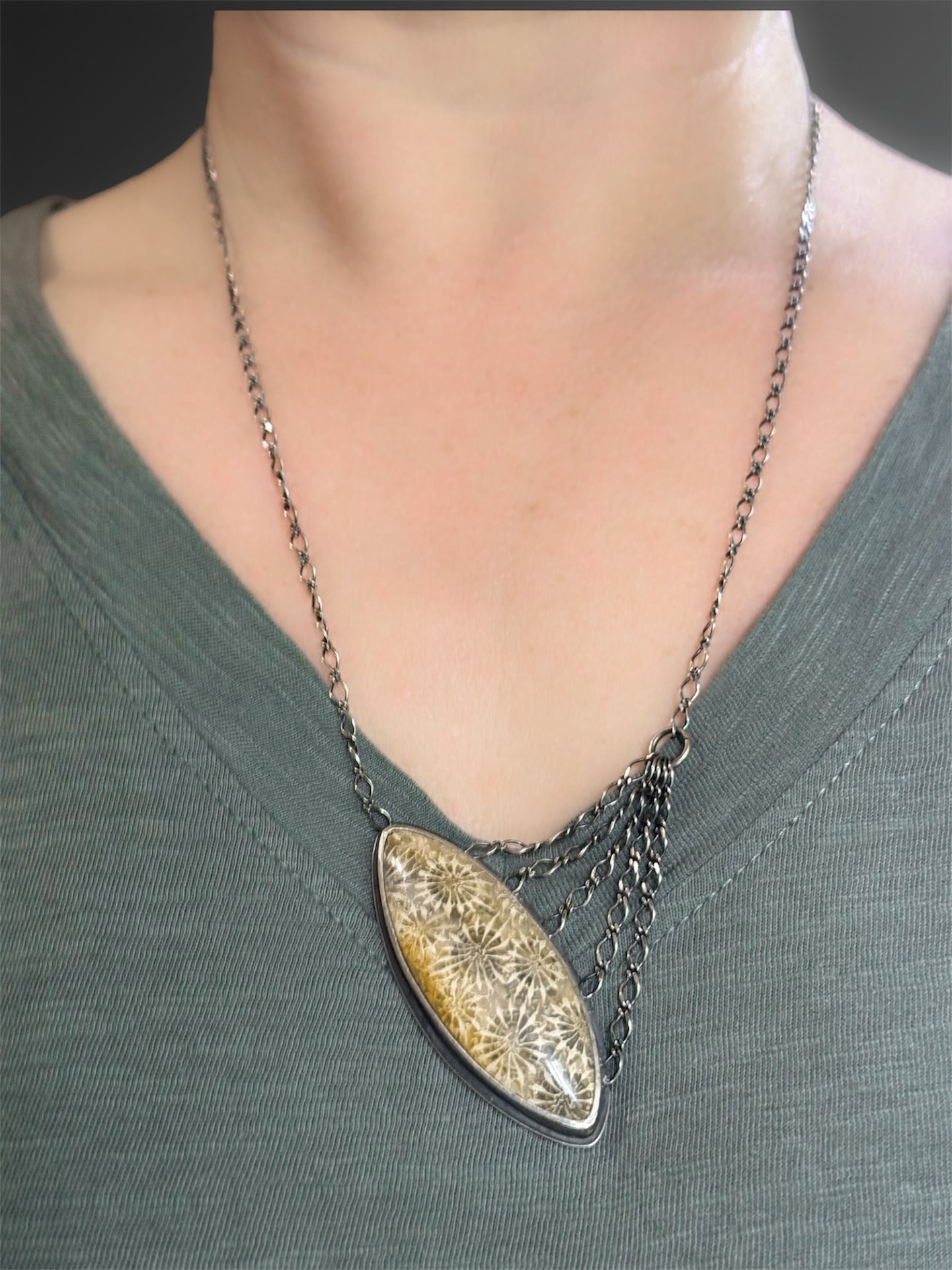 Amethyst 5-chain Asymmetrical Necklace