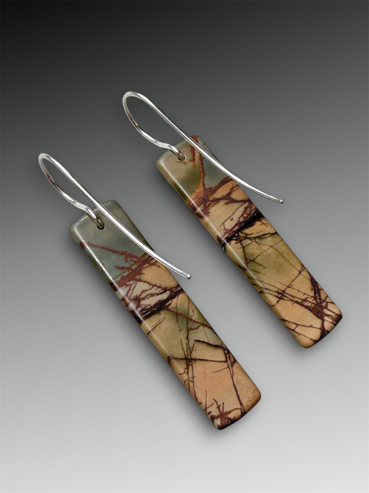 Red Creek Jasper Stone Slice Earrings 2